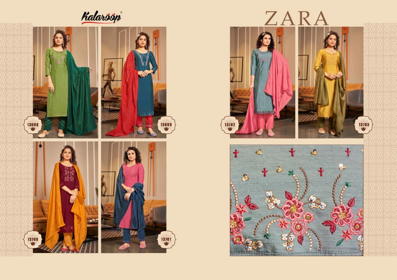 Kalaroop Zara Heavy Rayon Cotton Wholesale Readymade Salwar Suit Catalog — Wholesale Salwar Suits, MPA wholesale from Surat — view 7